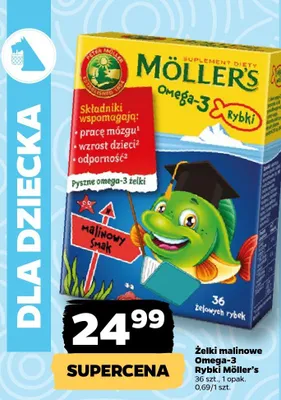 Żelki malinowe Omega-3 Rybki promocja w Netto