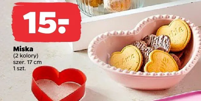 Miska 2 kolory szer. 17 cm promocja w Netto