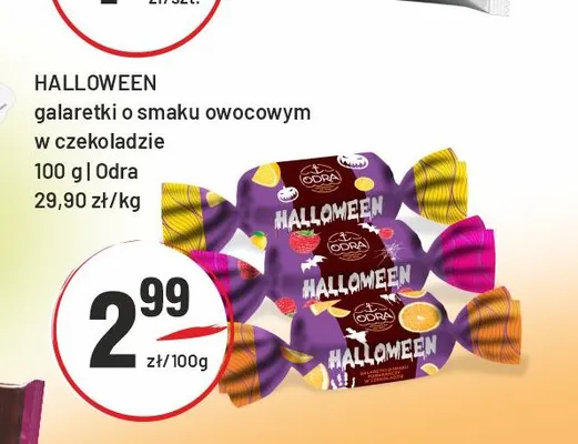 Halloween galaretki o smaku owocowym w czekoladzie Odra promocja w Sedal