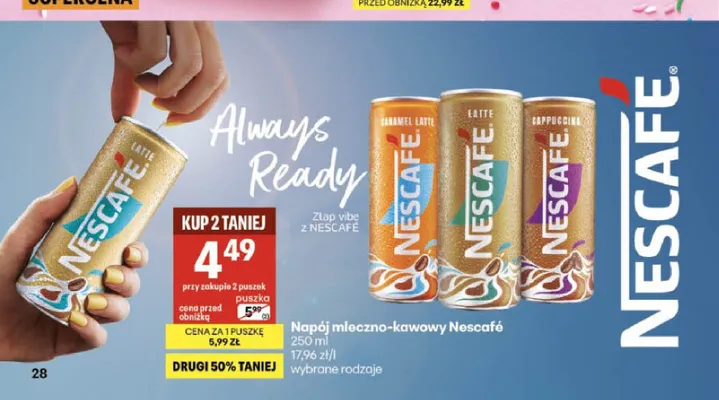 Napój mleczno-kawowy Nescafé Caramel Latte promocja w Delikatesy Centrum