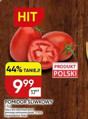 Pomidor śliwkowy polski promocja w Chata Polska