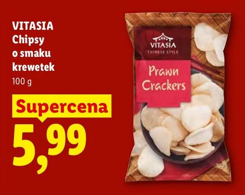 Chipsy o smaku krewetek Vitasia promocja w Lidl