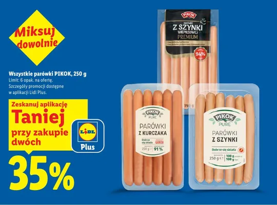 Parówki wszystkie rodzaje promocja w Lidl