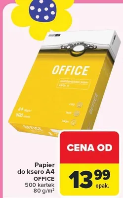 Papier do ксеro A4 OFFICE 500 kartek 80 g/m² promocja w Carrefour