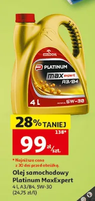 Olej samochodowy Orlen Oil Platinum MaxExpert 5W-30 promocja w Auchan