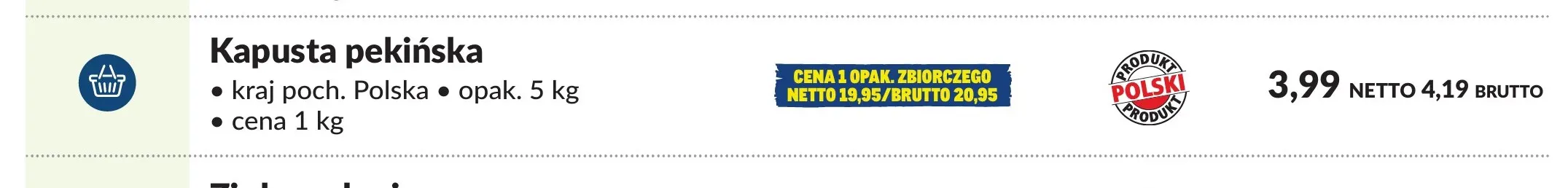 Kapusta pekińska polska promocja w Makro