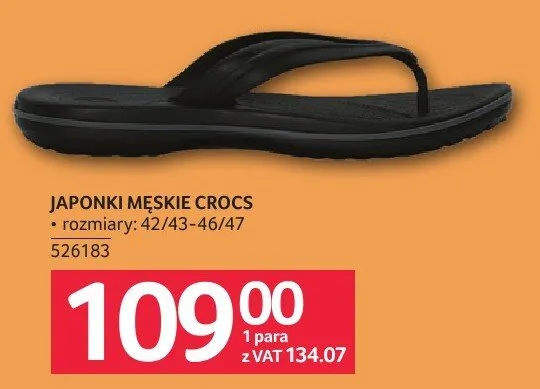 Japonki męskie Crocs promocja w Selgros