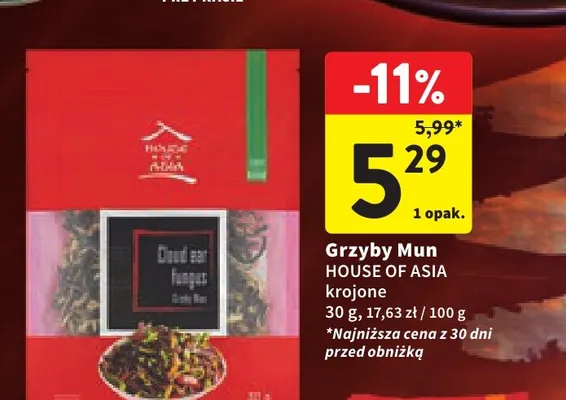 Grzyby Mun krojone House of Asia promocja w Intermarche