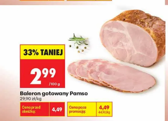 Baleron gotowany Pamso promocja w Biedronka