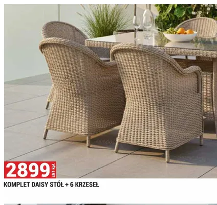 Komplet mebli ogrodowych Daisy stół + 6 krzeseł promocja w Merkury Market