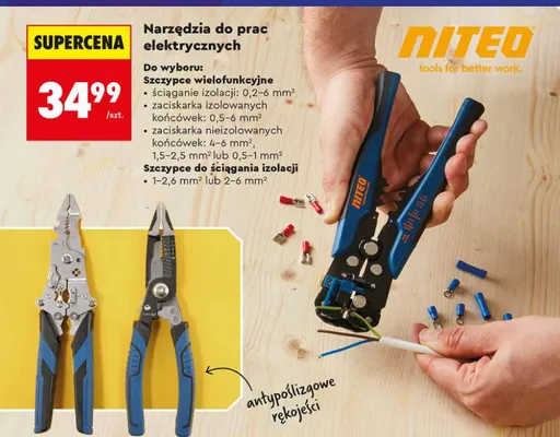 Narzędzia do prac elektrycznych - szczypce wielofunkcyjne promocja w Biedronka