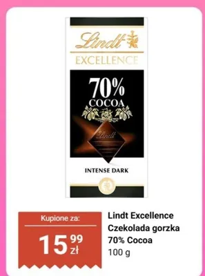 Czekolada gorzka 70% Cocoa promocja w Biedronka
