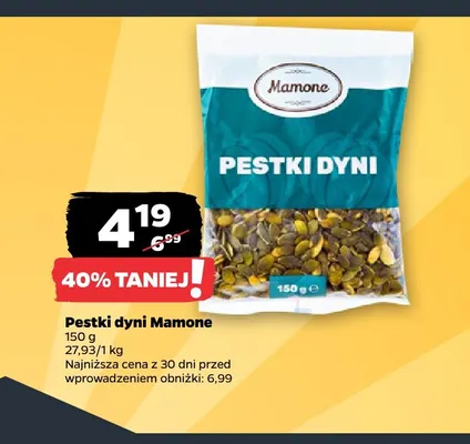 Pestki dyni Mamone promocja w Netto