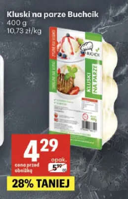 Kluski na parze Buchcik promocja w Delikatesy Centrum