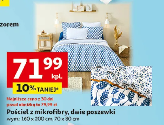 Pościel z mikrofibry, dwie poszewki promocja w Auchan