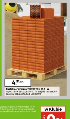 Pustak ceramiczny Termoton 25 P+W promocja w Leroy Merlin