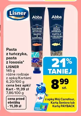 Pasta z łososia Abba promocja w Carrefour