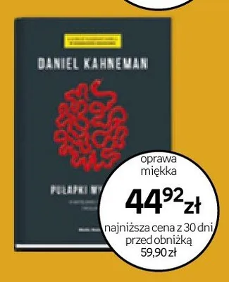 Książka Pułapki myślenia Daniel Kahneman oprawa miękka promocja w Empik