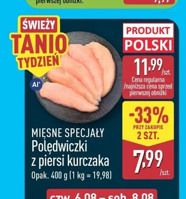 Polędwiczki z piersi kurczaka Mięsne Specjały promocja w Aldi