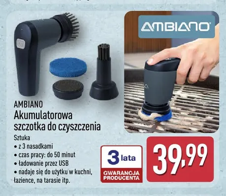 Akumulatorowa szczotka do czyszczenia Ambiano promocja w Aldi
