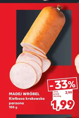 Kiełbasa krakowska parzona Madej Wróbel promocja w Kaufland