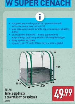 Tunel ogrodniczy z pojemnikiem do sadzenia promocja w Aldi