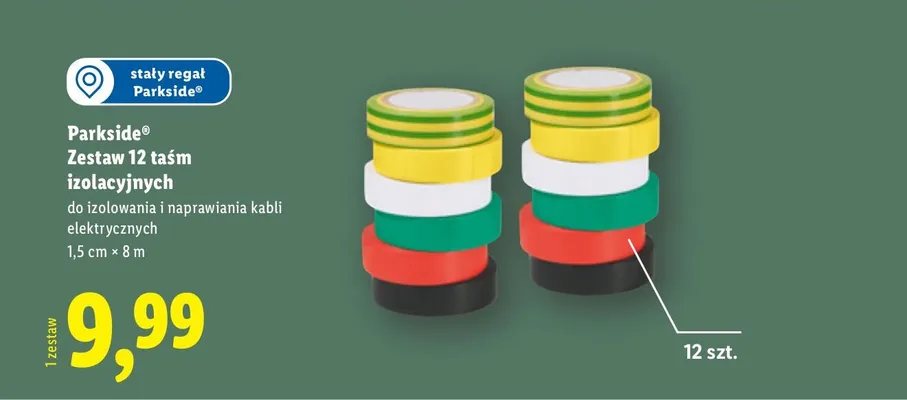 Zestaw 12 taśm izolacyjnych promocja w Lidl