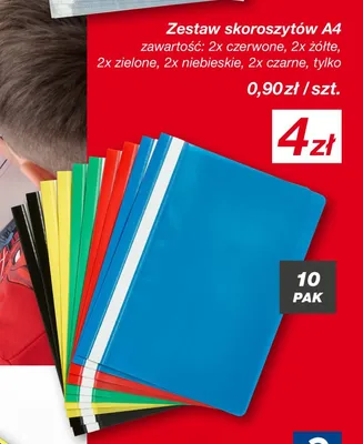 Zestaw skoroszytów A4 10-pak promocja w KiK