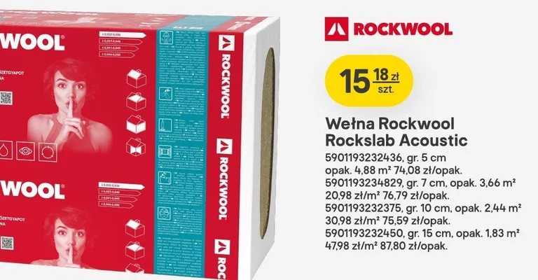 Wełna Rockslab Acoustic gr. 5 cm promocja w Castorama