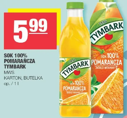Sok 100% pomarańcza promocja w SPAR