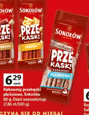 Kabanosy Prze Kąsk! pleśniowe Sokołów promocja w Auchan
