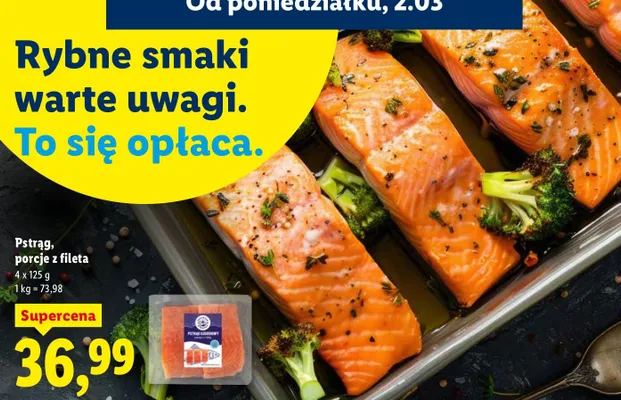 Pstrąg, porcje z fileta promocja w Lidl