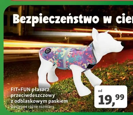 Płaszcz przeciwdeszczowy z odblaskowym paskiem Fit+Fun promocja w MAXI ZOO