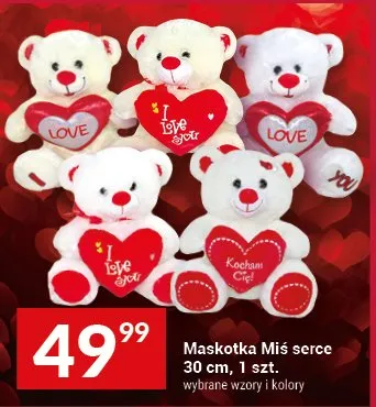 Maskotka Miś serce 30 cm, 1 szt. promocja w Twój Market
