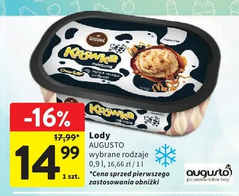 Lody Augusto Krówka mleczna promocja w Intermarche