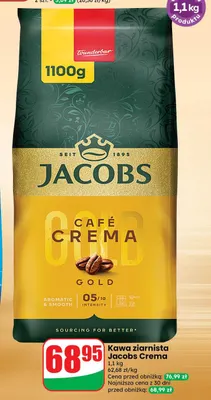 Kawa ziarnista Jacobs Crema promocja w Dino