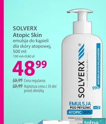 Emulsja do kąpieli dla skóry atopowej SOLVERX Atopic Skin promocja w Hebe