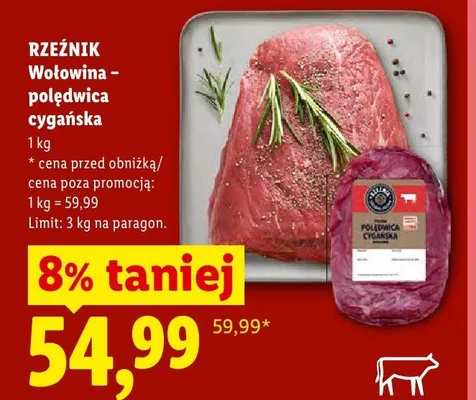 Wołowina polędwica cygańska Rzeźnik promocja w Lidl