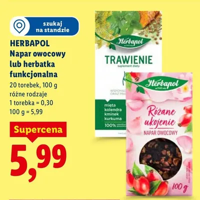 Napar owocowy lub herbatka funkcjonalna promocja w Lidl
