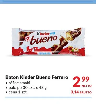 Baton Kinder Bueno Ferrero promocja w Makro