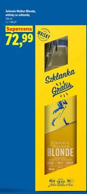 Whisky Johnnie Walker Blonde ze szklanką promocja w Lidl