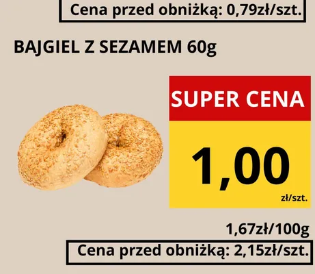 Bajgiel z sezamem promocja w Supeco