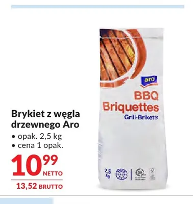 Brykiet z węgla drzewnego Aro promocja w Makro