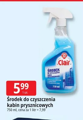 Środek do czyszczenia kabin prysznicowych Clair promocja w Leclerc