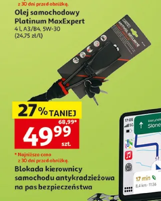 Blokada kierownicy samochodu antykradzieżowa na pas bezpieczeństwa promocja w Auchan