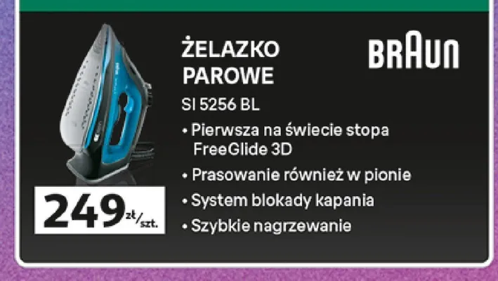 Żelazko parowe Braun SI 5256 BL promocja w Auchan