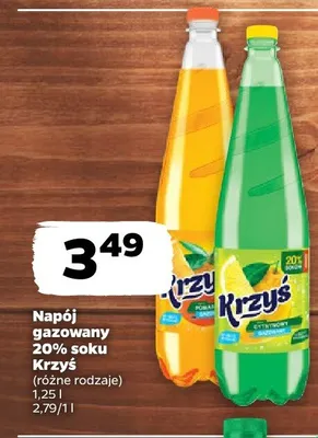 Napój gazowany 20% soku Krzyś promocja w Netto