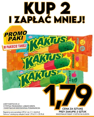 Lody Kaktus jabłko-mięta promocja w Kupiec