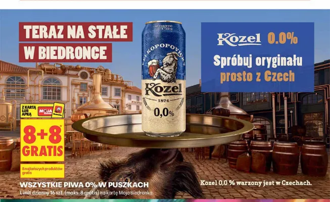 Piwo bezalkoholowe Kozel promocja w Biedronka