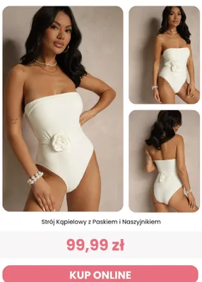 Strój kąpielowy z paskiem i naszyjnikiem Renee promocja w Renee